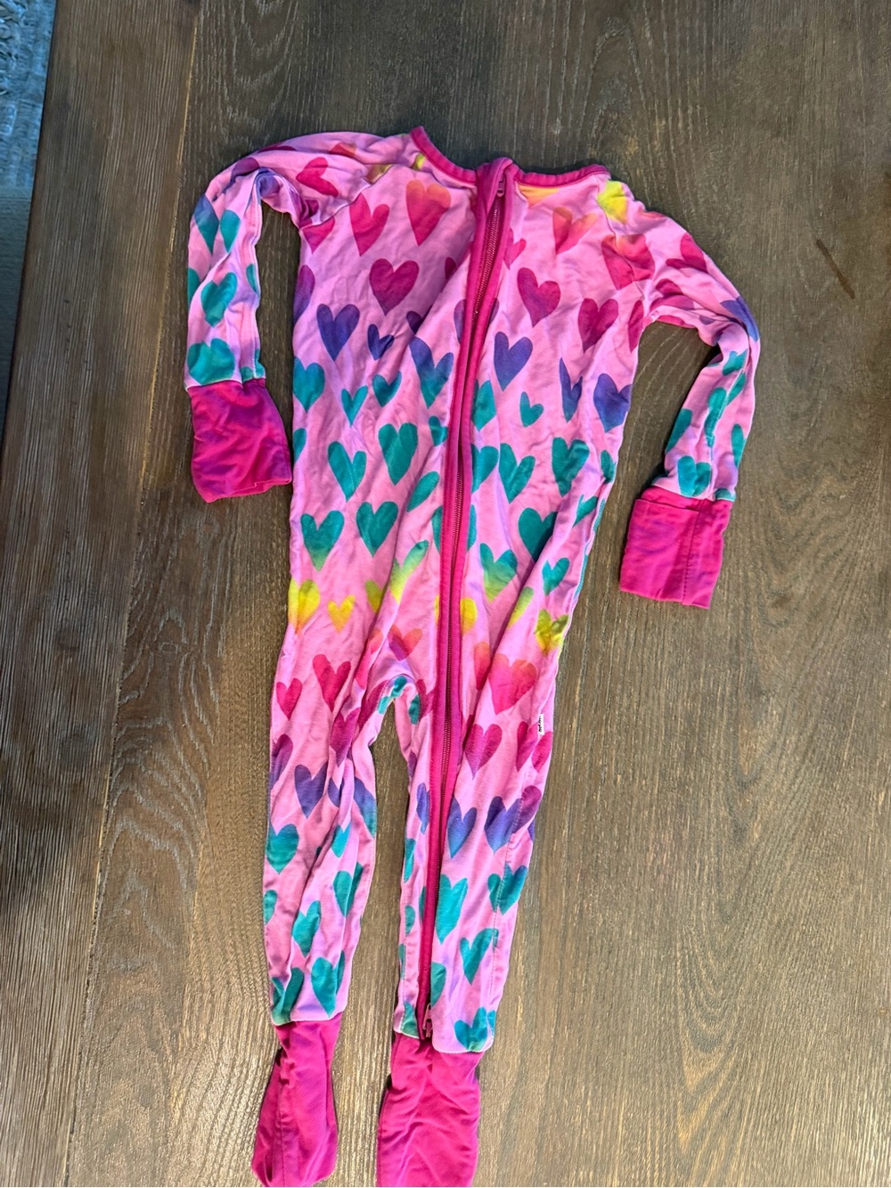 Pink Heart Prints Little Sleepies 6-12 month